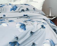 Постельное белье Blumarine Fleurette Blu евро+ 200х240 мако-сатин в интернет-магазине Posteleon