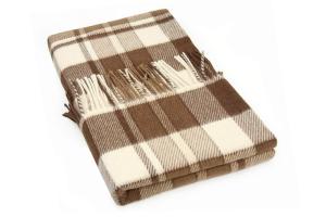 Плед альпака/меринос IncAlpaca PP-11 200x220 бело-шоколадный - основновное изображение