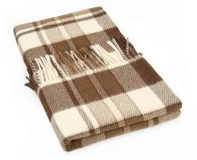 Плед альпака/меринос IncAlpaca PP-11 200x220 бело-шоколадный в интернет-магазине Posteleon