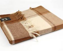 Плед альпака/меринос IncAlpaca PP-22 150x200 оттенки коричневого и бежевого - фото 1