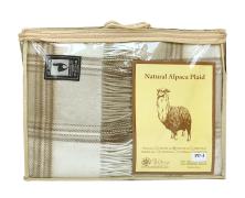 Плед альпака/меринос IncAlpaca PP-4 150x200 молочно-белый с коричневым - фото 1