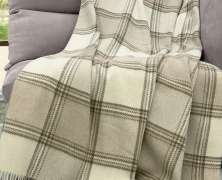 Плед альпака/меринос IncAlpaca PP-4 150x200 молочно-белый с коричневым - фото 4