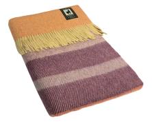 Плед альпака/меринос IncAlpaca PP-50 200x200 оранжевый с лиловым - фото 1