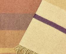 Плед альпака/меринос IncAlpaca PP-50 200x200 оранжевый с лиловым - фото 2