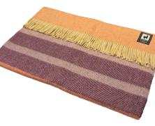 Плед альпака/меринос IncAlpaca PP-50 200x200 оранжевый с лиловым - фото 3