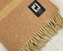 Плед альпака/меринос IncAlpaca PP-50 200x200 оранжевый с лиловым - фото 5