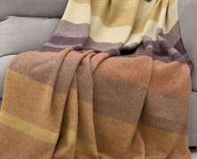 Плед альпака/меринос IncAlpaca PP-50 200x200 оранжевый с лиловым - фото 6