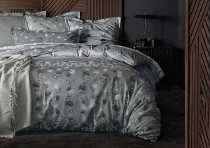 Постельное белье Blanc des Vosges Kyoto Graphite евро 200х220 сатин-жаккард - основновное изображение