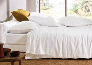 Постельное белье Blanc des Vosges Heritage Blanc евро 200х220 сатин с кружевом - основновное изображение