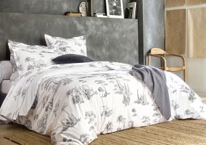 Постельное белье Blanc des Vosges Promenade Graphite евро 200х220 перкаль - основновное изображение