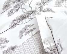 Постельное белье Blanc des Vosges Promenade Graphite евро 200х220 перкаль - фото 2