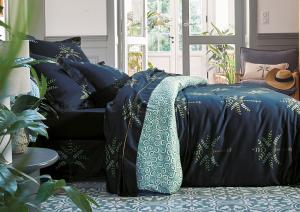 Постельное белье Blanc des Vosges Palm Gove Nuit евро 200х220 хлопок сатин - основновное изображение