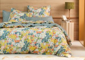 Постельное белье Blanc des Vosges Spring Azur 1.5 спальное 155х200 перкаль - основновное изображение