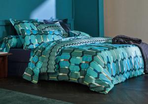 Постельное белье Blanc des Vosges Mosaic Cobalt евро 200х220 хлопок сатин - основновное изображение