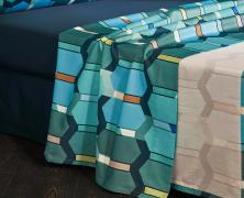 Постельное белье Blanc des Vosges Mosaic Cobalt евро 200х220 хлопок сатин - фото 3