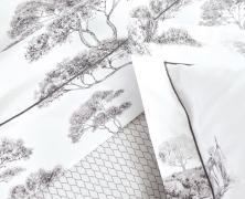 Постельное белье Blanc des Vosges Promenade Graphite евро 200х220 перкаль - фото 3