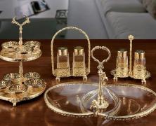 Набор соль и перец Cre Art 13х18 см стекло, золото 24к - фото 2