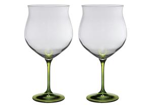 Набор бокалов для вина Cre Art Taste зеленый 26.5 см хрусталь (2 шт.) - основновное изображение