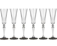 Набор бокалов для вина Cre Art Plat Stemware платина 23 см хрусталь (6 шт.)