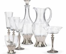 Набор бокалов для вина Cre Art Plat Stemware платина 23 см хрусталь (6 шт.) - фото 1