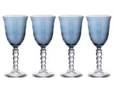 Набор бокалов для вина Cre Art Perle Blue 17,5 см хрусталь (4 шт.) в интернет-магазине Posteleon
