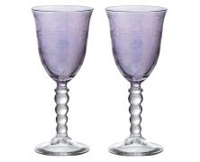 Набор бокалов для вина Cre Art Perle Violet 17,5 см хрусталь (2 шт.) в интернет-магазине Posteleon
