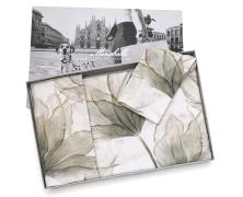 Постельное белье Mirabello Abstract Flower Tortora евро 200х200 мако-сатин - фото 1