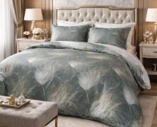 Постельное белье Mirabello Abstract Flower Dove Grey евро 200х220 мако-сатин - фото 1