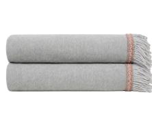 Плед Frati Home Soft Bamboo Grigio Perla Matisse с оранжевым 160x200 бамбук / полиэстер - фото 1