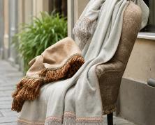 Плед Frati Home Soft Bamboo Grigio Perla Matisse с оранжевым 160x200 бамбук / полиэстер - фото 3